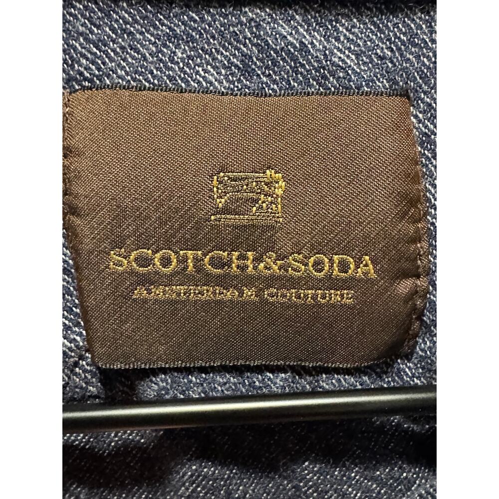 Scotch & Soda Amsterdam Couture Mens M Blue Polka Dot Cotton Button Up Shirt - Picture 3 of 8